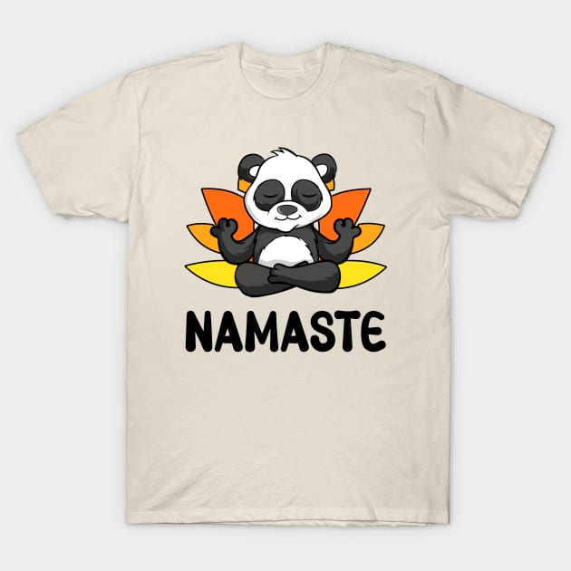Yoga Panda - Namaste T-Shirt by Whimsical Frank